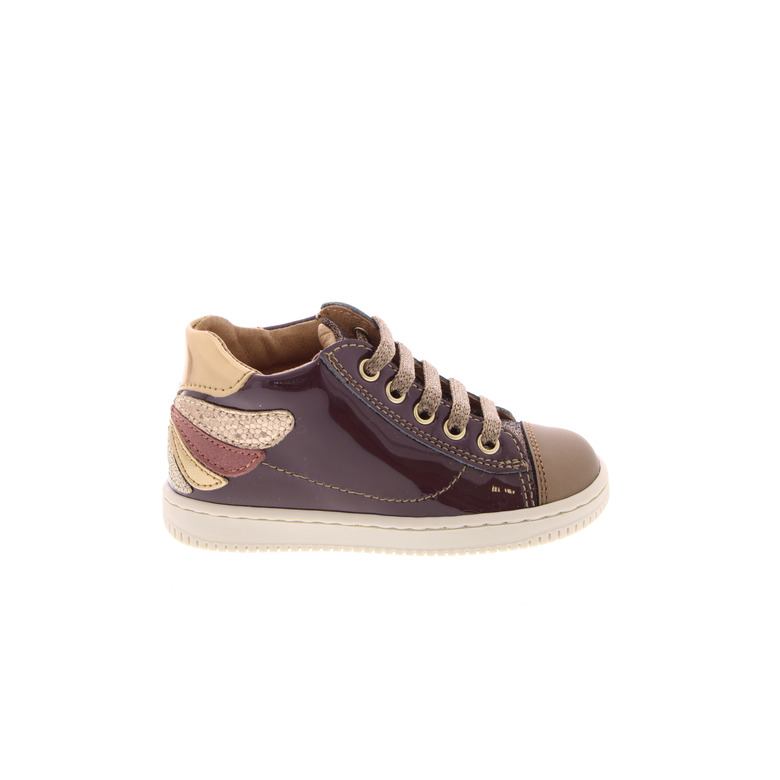 Babybotte chaussures à lacets bordeaux