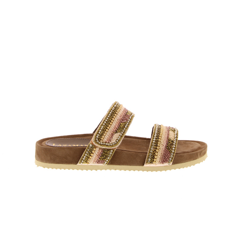 Lazamani thong slippers gold 1