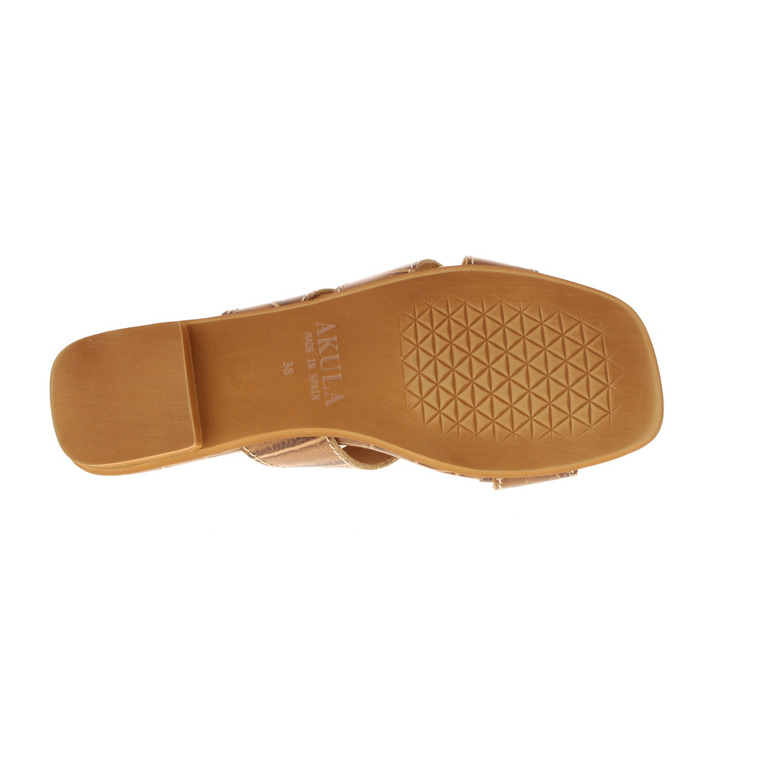 Akula thong slippers cognac 5