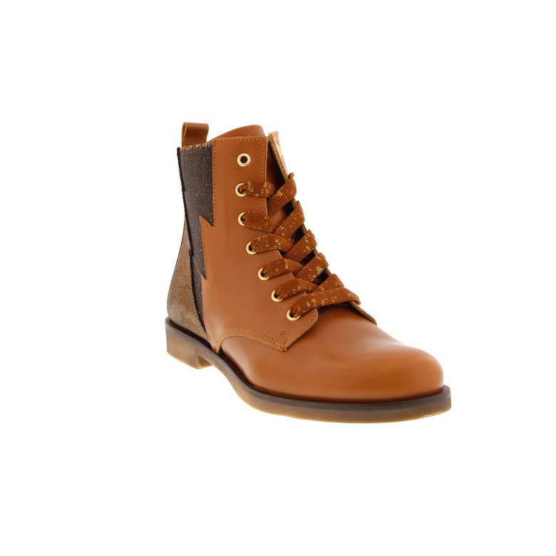 Stones And Bones hoge schoenen cognac 2