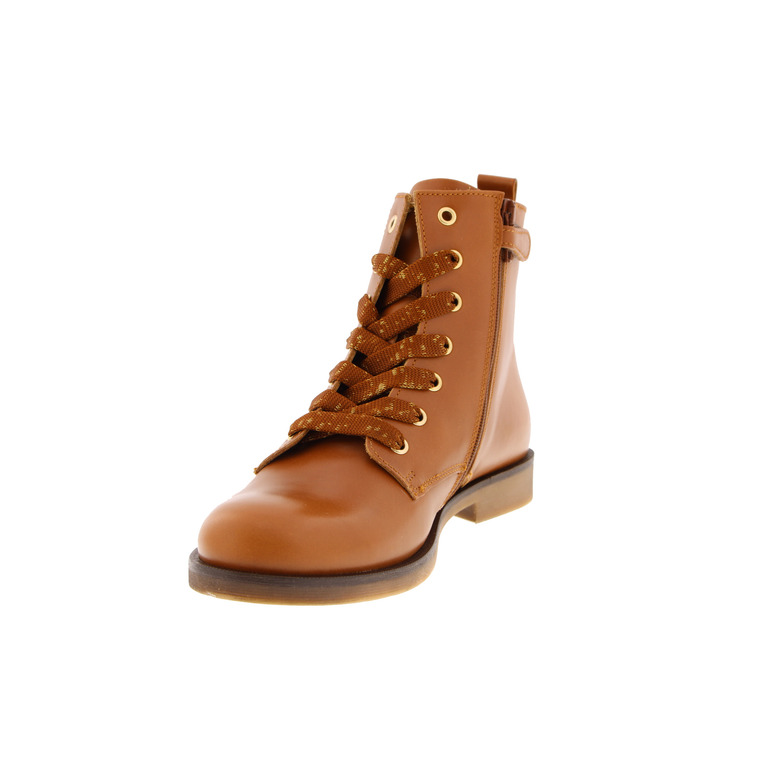Stones And Bones hoge schoenen cognac 3